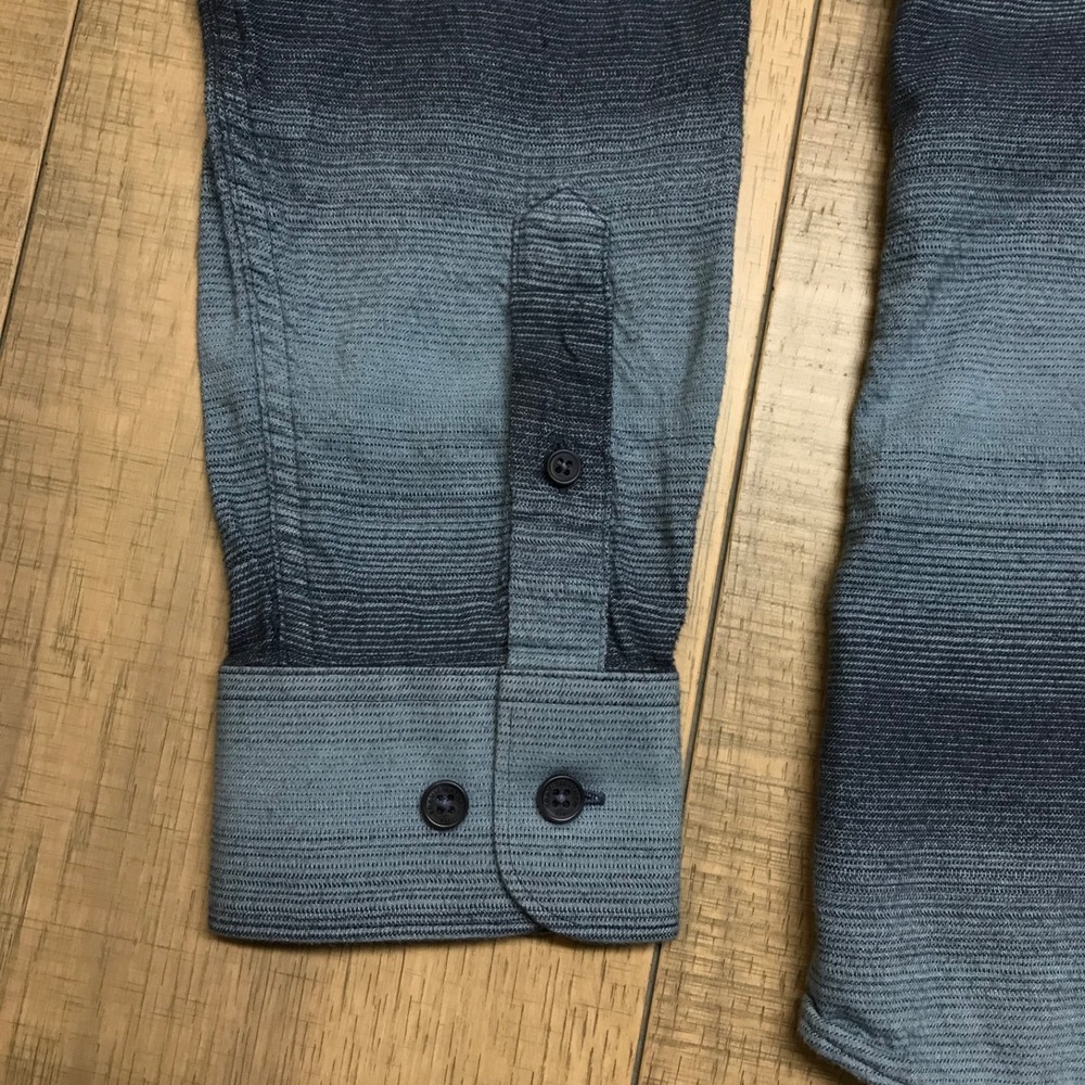 Travis Mathew Shirt Mens Size L Blue Button Up Long Sleeve Striped Cotton Blend - Picture 10 of 11